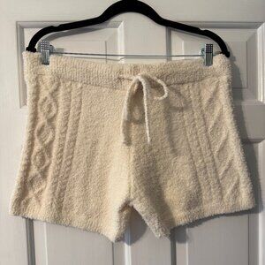 POL fuzzy comfy shorts. NWOT. Size Large. Cream Color.